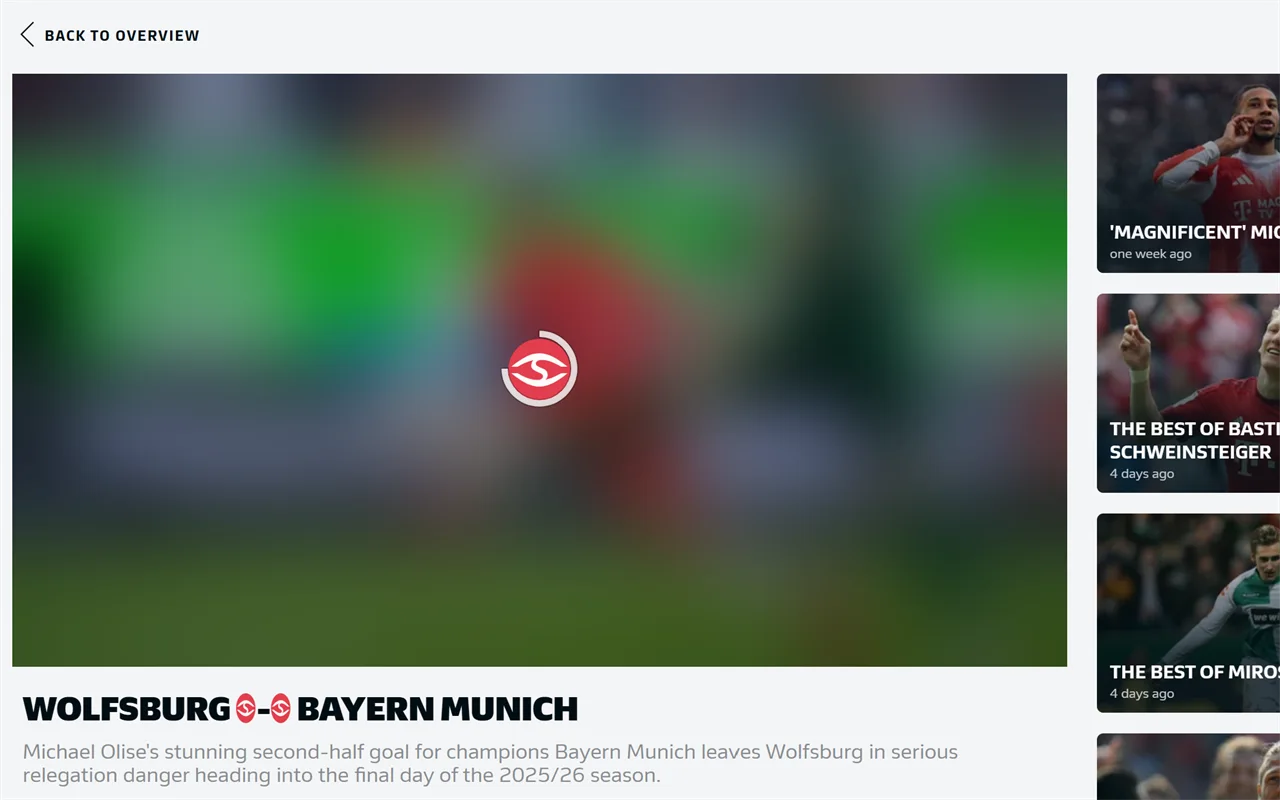 A Bundesliga match report where ScoreBlur has blurred the final score and the cover photo